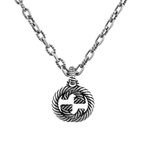 gucci interlocking-g pendant necklace sterling silver|gucci interlocking g necklace gold.